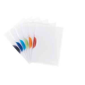 Chemise color clip incolore clips assortis - lot de 6 - leitz