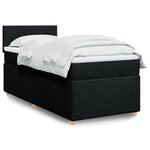 vidaXL Sommier à lattes de lit avec matelas Noir 90x190 cm Tissu