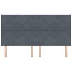 vidaXL Tête de lit Géométrique Gris Foncé 180 cm en Velours