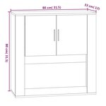 vidaXL Armoire murale Chêne fumé 80x33x80 cm Bois d'ingénierie