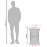 vidaXL Table d'appoint de jardin forme tambour gris rotin bois massif