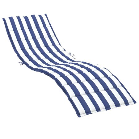 vidaXL Coussin de chaise longue rayures bleues/blanches tissu oxford