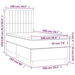 vidaXL Sommier à lattes de lit avec matelas Gris clair 100x200cm Tissu