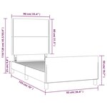 vidaXL Cadre de lit avec tête de lit Bleu foncé 90x190 cm Velours