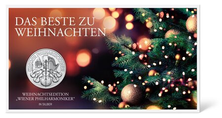 Pièce de monnaie 1,50 euro Autriche 2022 1 once argent – Philharmonique (édition de Noël)