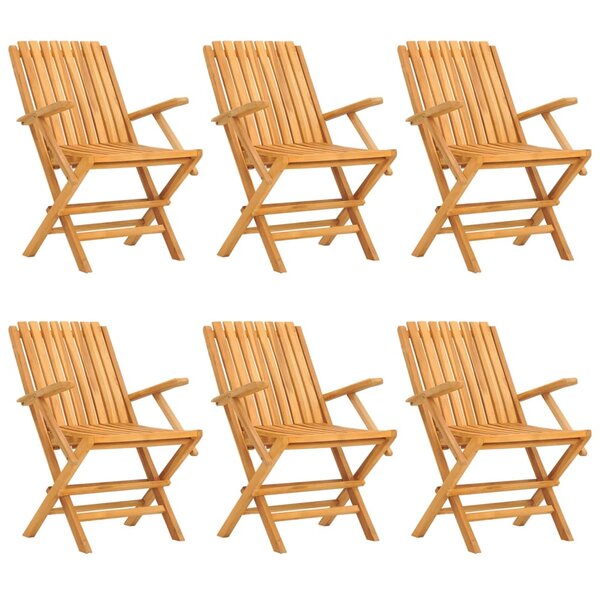 vidaXL Chaises de jardin pliantes lot de 6 61x67x90cm bois massif teck