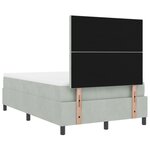 Lit à sommier tapissier vidaXL avec matelas et lumière LED gris clair 120x200 cm en velours