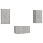 vidaXL Ensemble de meubles TV 3 Pièces Gris béton Bois d'ingénierie