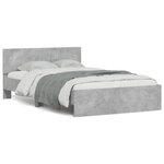 vidaXL Cadre de lit avec tête de lit gris béton 120x190 cm