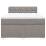 vidaXL Sommier à lattes de lit avec matelas Taupe 140x200 cm Tissu
