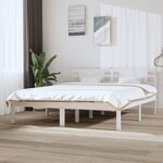 vidaXL Cadre de lit Blanc Bois de pin massif 160x200 cm