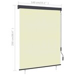 vidaXL Store roulant d'extérieur 140 x 250 cm Crème