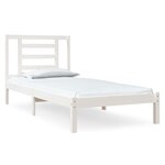vidaXL Cadre de lit Blanc Bois de pin massif 90x190 cm Simple