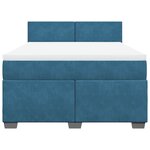vidaXL Sommier à lattes de lit et matelas Bleu foncé 140x190cm Velours