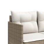vidaXL Chaise longue avec coussins beige résine tressée