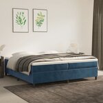 vidaXL Cadre de lit Bleu foncé 200x200 cm Velours