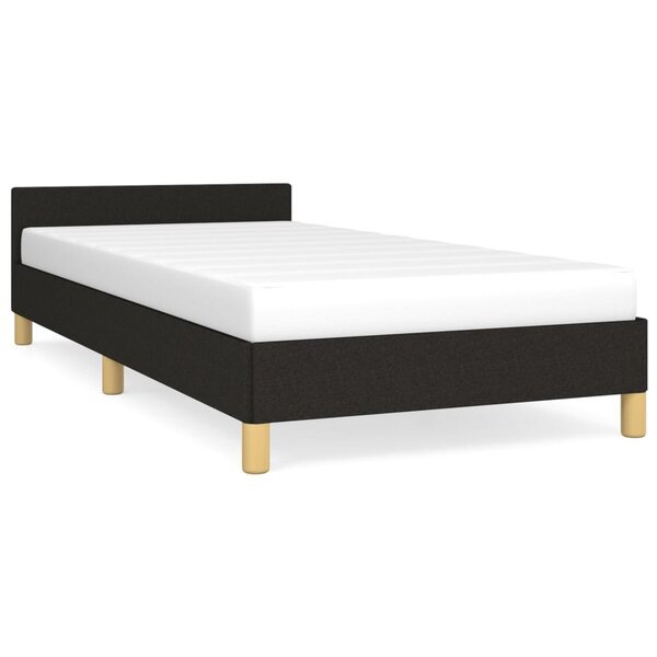 vidaXL Cadre de lit avec tête de lit Noir 100x200 cm Tissu