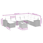 vidaXL Salon de jardin avec coussins 9 Pièces beige résine tressée