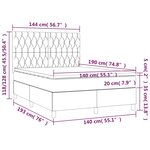 vidaXL Sommier à lattes de lit et matelas Vert foncé 140x190cm Velours