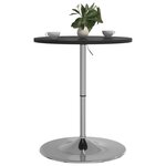 vidaXL Table de bar noir 60x60x90 cm bois d'ingénierie et acier chromé