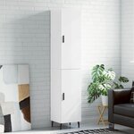 vidaXL Buffet haut Blanc brillant 34 5x34x180 cm Bois d'ingénierie