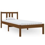 vidaXL Cadre de lit Marron miel Bois massif 75x190 cm Petit simple