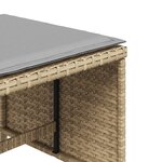 vidaXL Tabourets de jardin et coussins lot de 4 mélange beige rotin