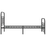 vidaXL Cadre de lit métal sans matelas avec pied de lit noir 80x200 cm