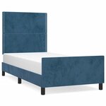 vidaXL Cadre de lit avec tête de lit Bleu foncé 90x190 cm Velours
