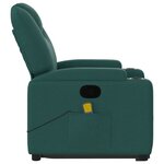 vidaXL Fauteuil inclinable de massage Vert foncé Tissu