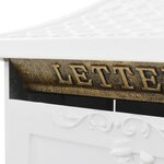 Boîte aux lettres sur pied aluminium vintage antirouille blanc 02_0041552