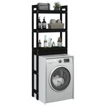 vidaXL Étagère de toilette Noir 63x26x171 cm Bois de pin massif