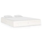 vidaXL Cadre de lit Blanc Bois massif 120x190 cm Petit double