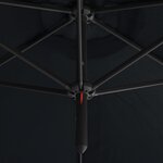 vidaXL Parasol double avec mât en acier Noir 600 cm