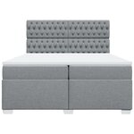 vidaXL Sommier à lattes de lit avec matelas Gris clair 200x200cm Tissu