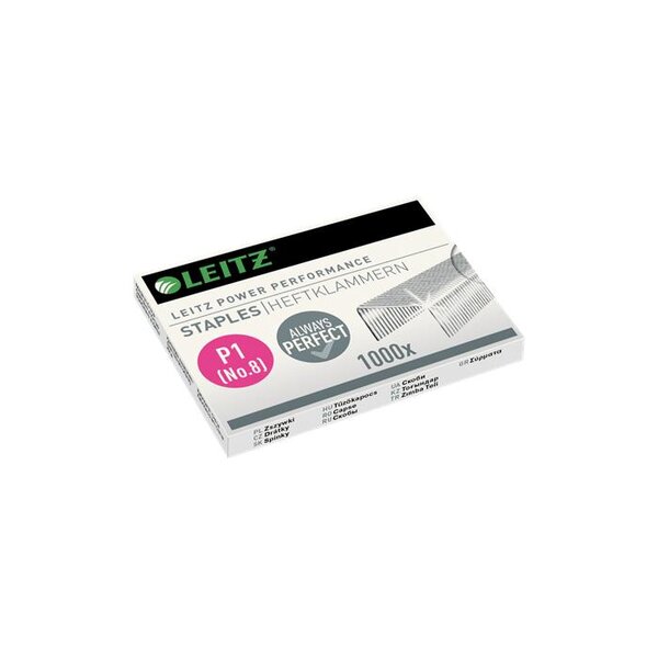 Boite de 1000 Agrafes N° 8 (6/4 - 21/4 mm) Galvanisées LEITZ