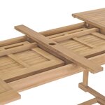 vidaXL Meuble à dîner de jardin 9 Pièces 180-280x100x75 cm Teck massif