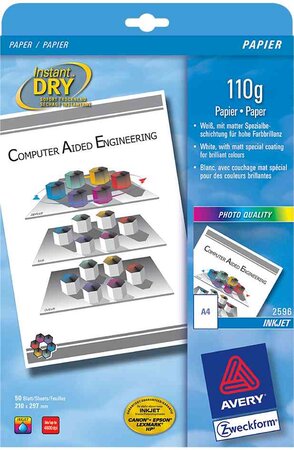 Papier jet d'encre, A4, 170 g/m2, blanc, 100F AVERY ZWECKFORM