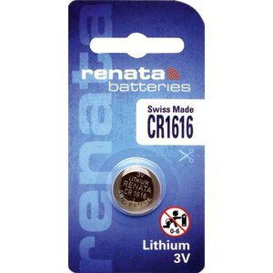 Blister de 1 Pile bouton lithium CR1616 3V 50 mAh RENATA