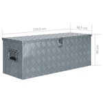vidaXL Boîte en aluminium 110 5 x 38 5 x 40 cm Argenté