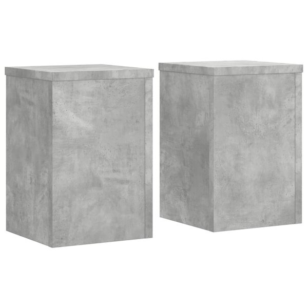 vidaXL Supports pour plantes 2 Pièces gris béton bois d'ingénierie