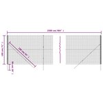 vidaXL Clôture en treillis métallique anthracite 1 8x25 m