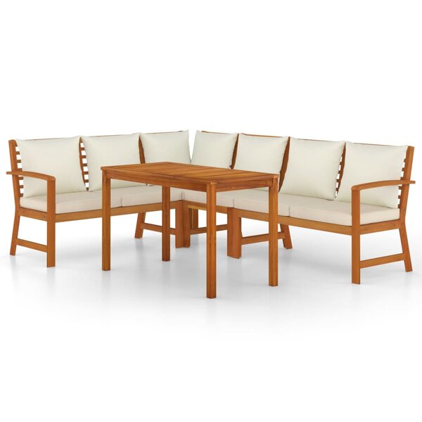 vidaXL Ensemble à manger de jardin coussins 5 Pièces Bois acacia