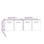 vidaXL Armoires murales 2Pièces Chêne fumé 60x36 5x35cm Bois d'ingénierie