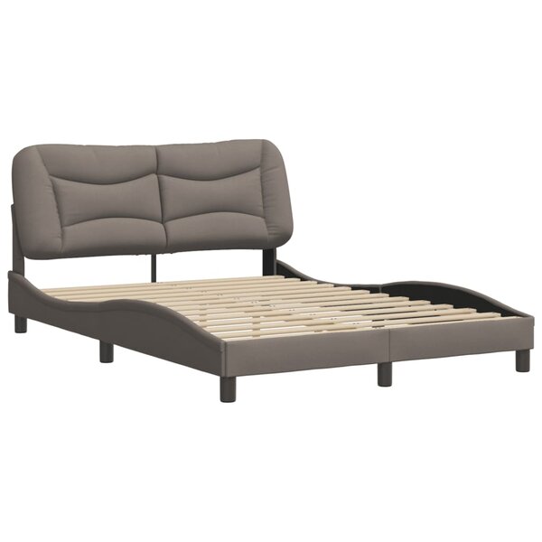 vidaXL Cadre de lit sans matelas taupe 140x200 cm tissu