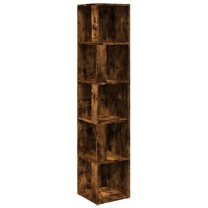 vidaXL Armoire d'angle Chêne fumé 33x33x164 5 cm Bois d'ingénierie
