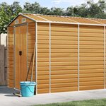 vidaXL Abri de jardin marron clair 191x980x198 cm acier galvanisé