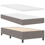 vidaXL Lit à ressorts avec matelas et LED Taupe 90x190 cm Tissu
