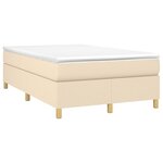 vidaXL Sommier à lattes de lit avec matelas crème 120x190 cm tissu