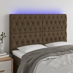 vidaXL Tête de lit à LED Marron foncé 144x7x118/128 cm Tissu